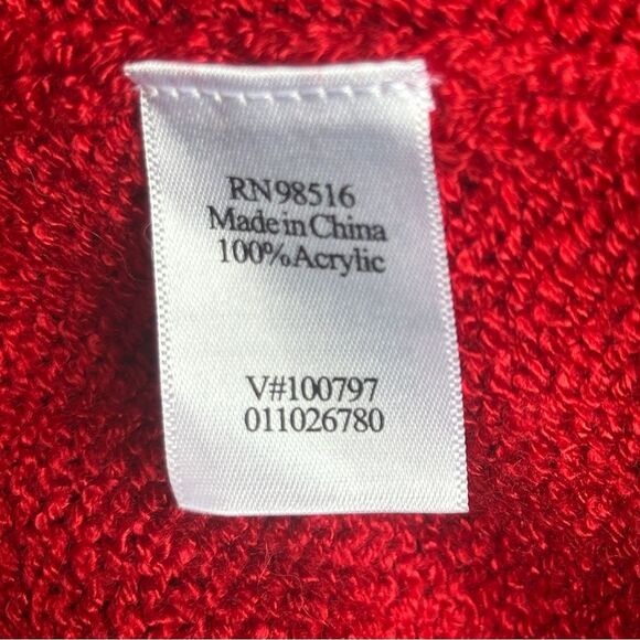 Coldwater Creek Embroidered Sweater Red Cottagecore Heart Tree Floral Sz Medium - Picture 11 of 12